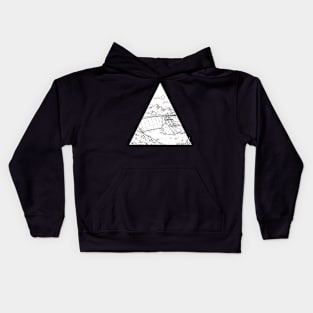 triangle mountains view Kids Hoodie